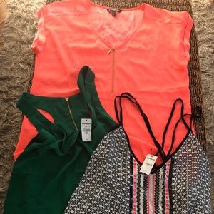 Women’s Express silk tank Shirt Lot sequin L